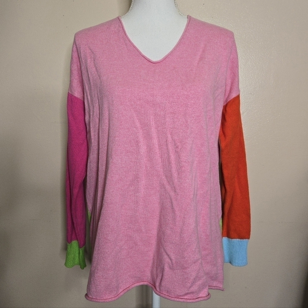 Zaket & Plover Bright Multicolor V-Neck Sweater